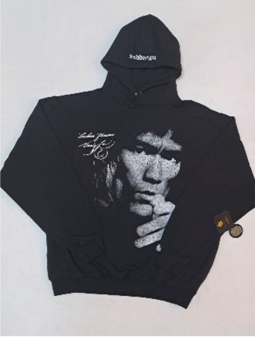 Darc Sport Black Hoodie with Monochrome Portrait Graphic